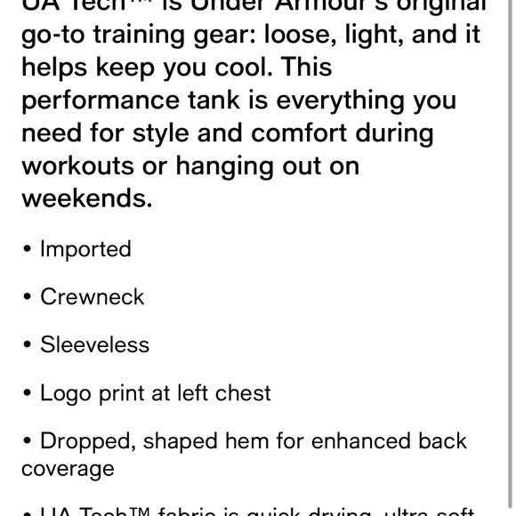 NEW Men's UA Tech™ Performance Tank size small - Picture 3 of 7